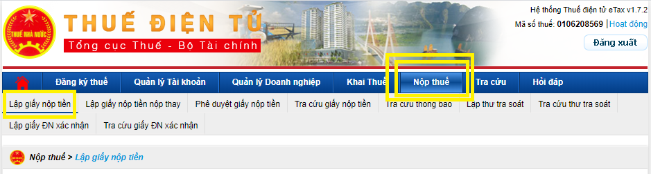 Nộp thuế điện tử qua mạng Nộp thuế điện tử qua mạng