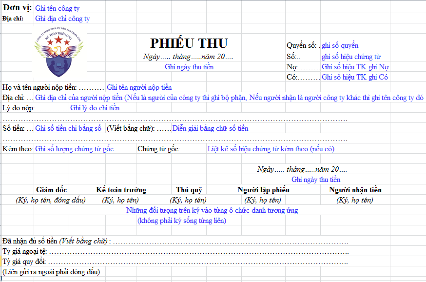 Cách lập phiếu thu Cách lập phiếu thu
