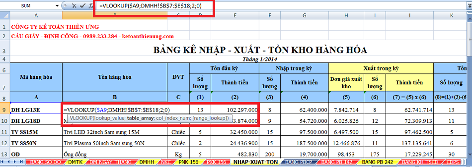 cách dùng hàm vlookup