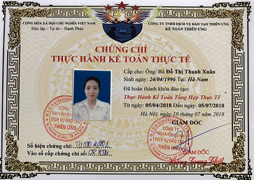 Mẫu chứng chỉ kế toán Mẫu chứng chỉ kế toán