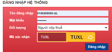 Đăng nhập vào trang thuedientu để nộp tờ khai đăng ký MST