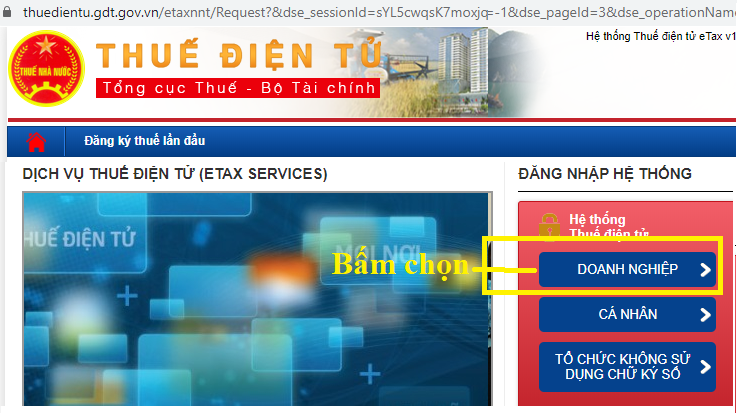 Đăng nhập hệ thống khai thuế điện tử