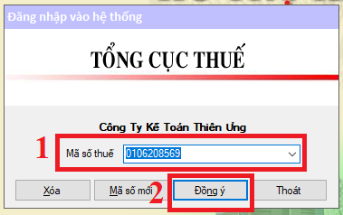 Đăng nhập vào phần mềm HTKK