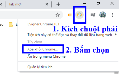 Gỡ ứng dụng ký điện tử khỏi Chrome