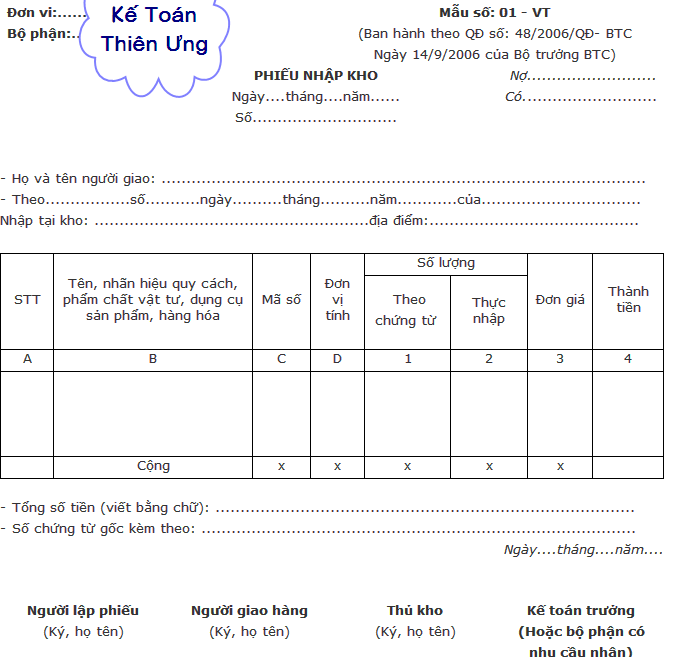 cách viết phiếu xuất kho
